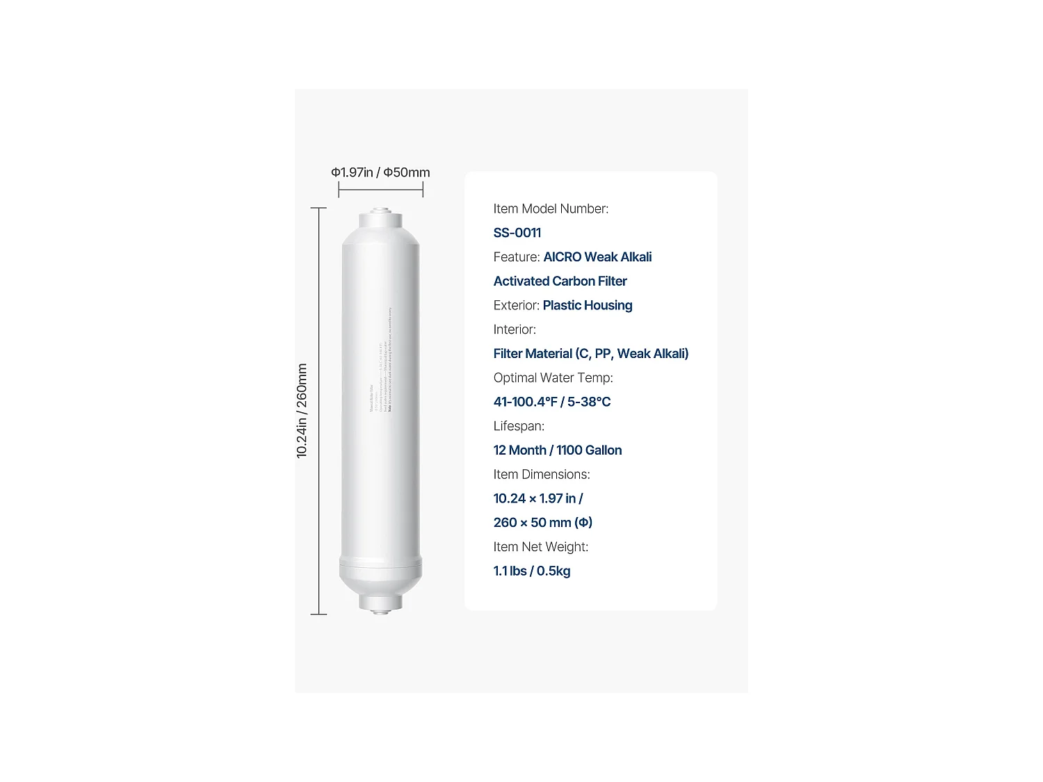 Filtre SucceBuy de Reminéralisation 4164L, Remplacement Idéal du Filtre à Eau Sous l'Évier