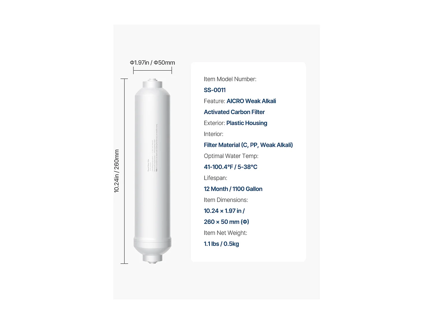Filtre SucceBuy de Reminéralisation 4164L, Remplacement Idéal du Filtre à Eau Sous l'Évier