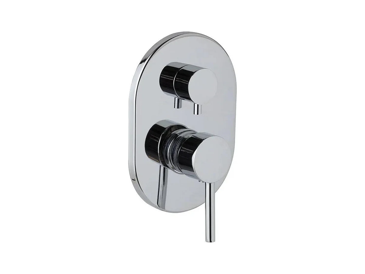 Inbouwmengkraan met omsteller voor douche "Nyssa" in verchroomd messing voor wandmontage