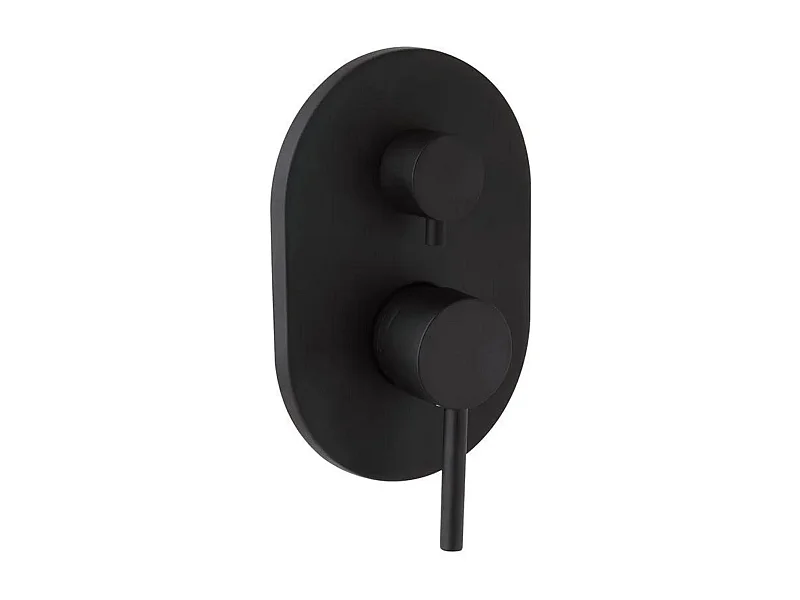 Bateria prysznicowa do zabudowy „Theris” z przełącznikiem w kolorze czarnego mosiądzu z matowym wykończeniem