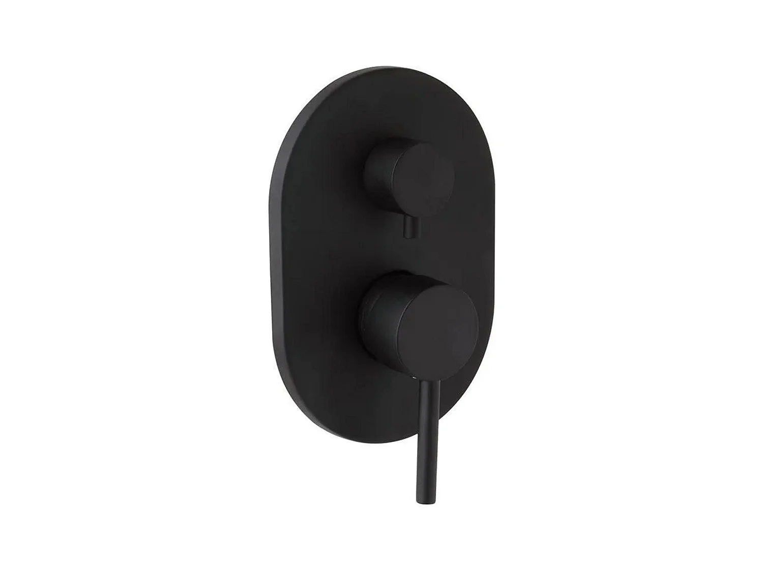 Mezclador de ducha empotrado "Theris" con desviador en latón negro con acabado mate