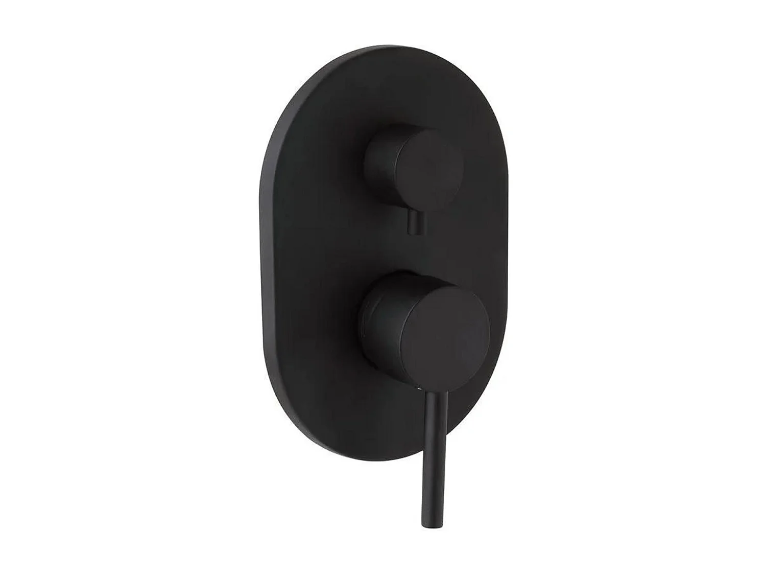 Mezclador de ducha empotrado "Theris" con desviador en latón negro con acabado mate