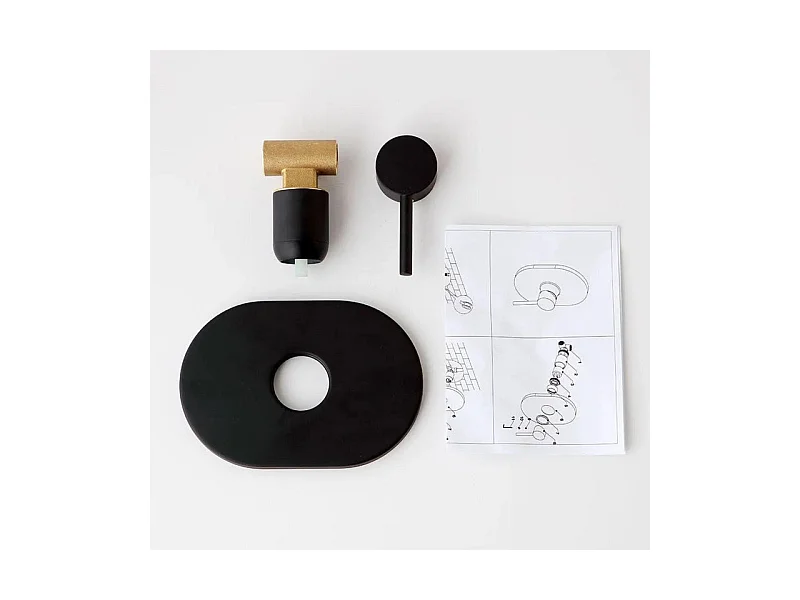 Bateria prysznicowa podtynkowa "Kevar" w kolorze czarnego mosiądzu z matowym wykończeniem