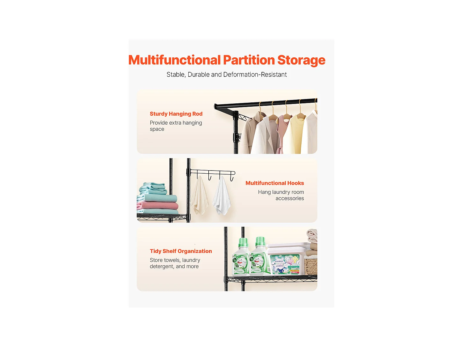 Wasmachineplank SucceBuy Wasmachine en Droger Opbergrek, Enkellaags, 3-laags Plank, Zwart