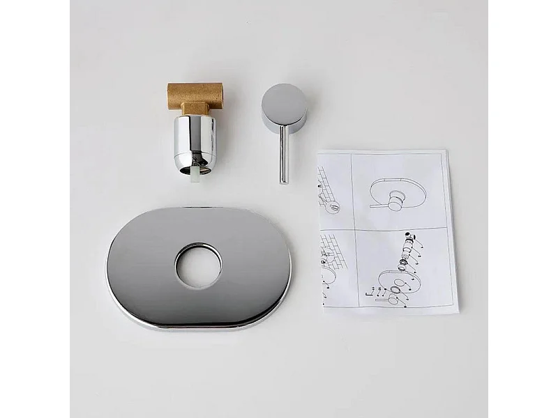 Gruppo miscelatore ad incasso per doccia "Zindra" in ottone cromato da parete