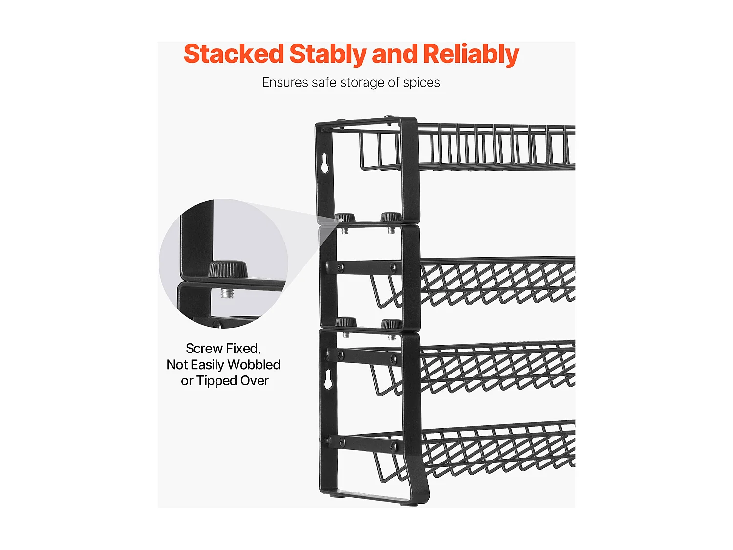 Prateleira de Especiarias SucceBuy Organizador de Especiarias para Armário e Parede, Embalagem de 4 Porta-Temperos
