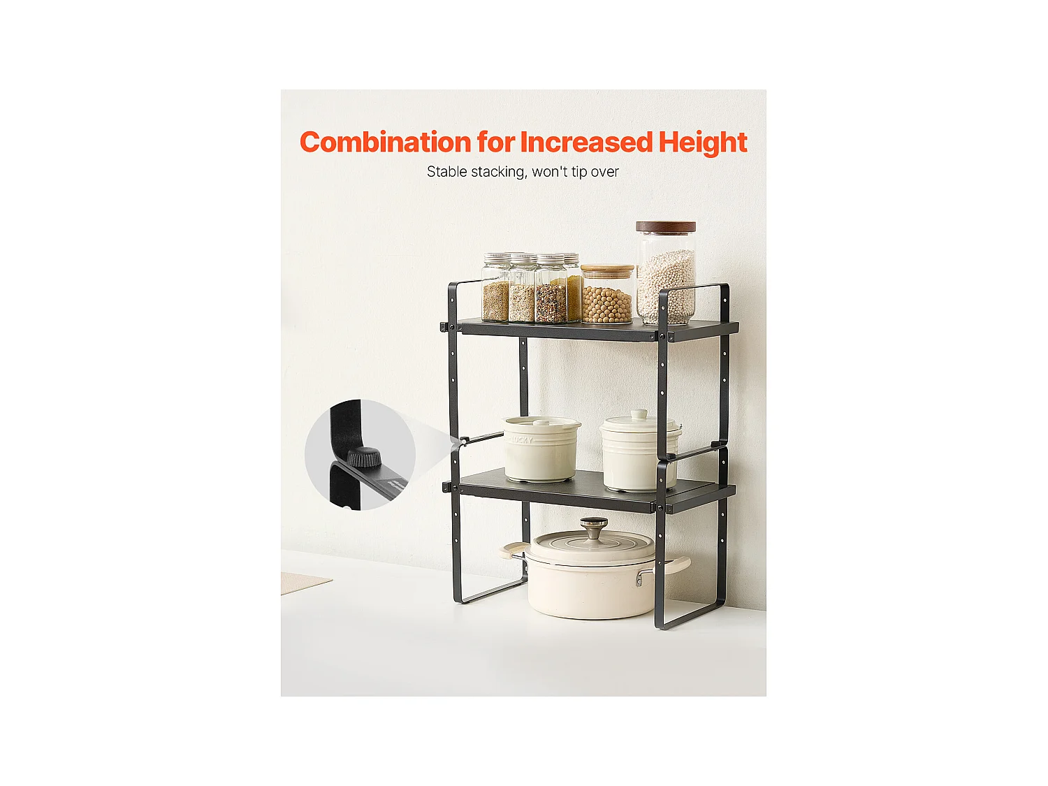 Étagère à Épices SucceBuy 2-Tier en Acier Cabinet Organisateur Étagère pour Le Stockage et L'Organisation des Épices