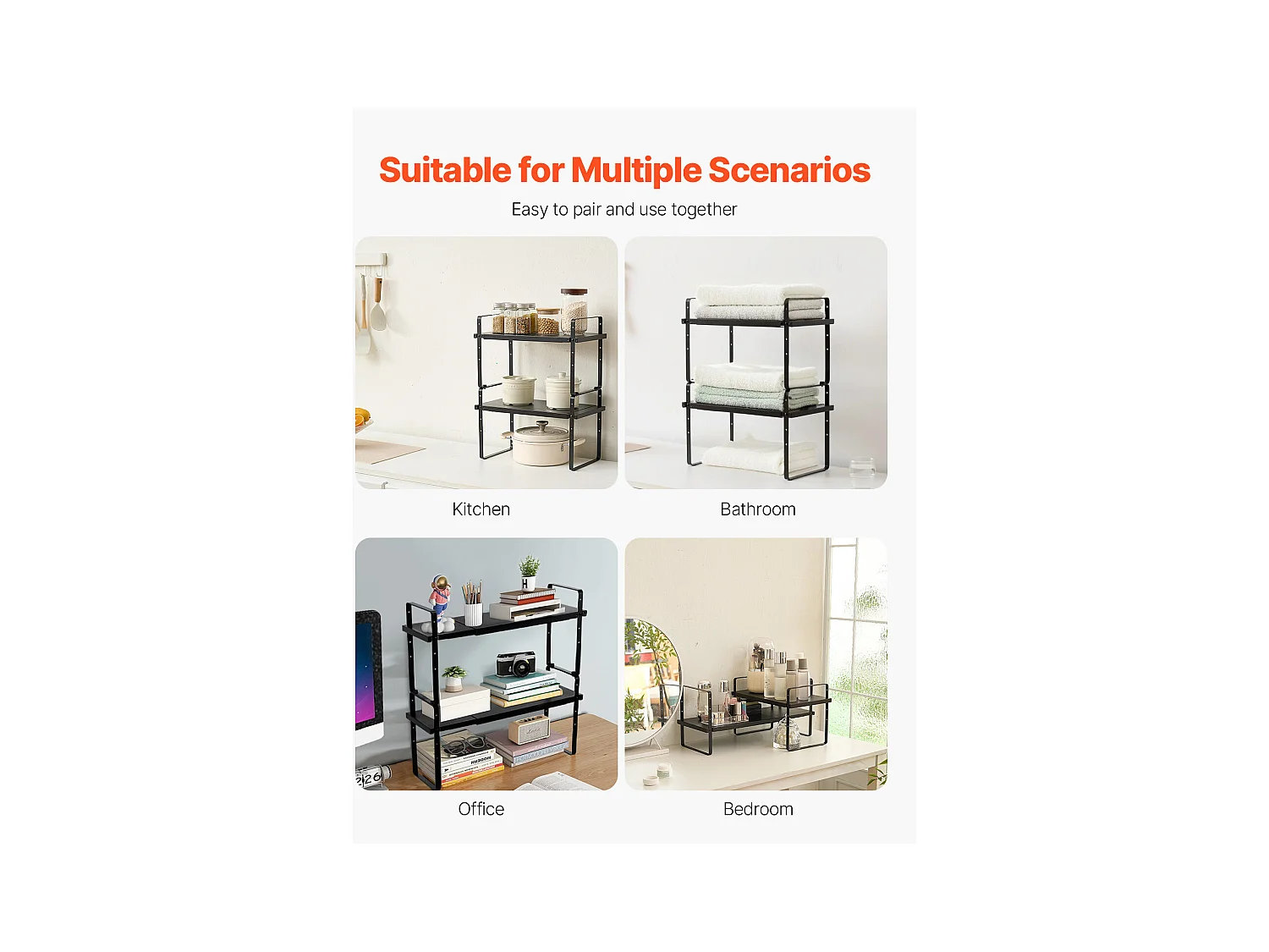 Étagère à Épices SucceBuy 2-Tier en Acier Cabinet Organisateur Étagère pour Le Stockage et L'Organisation des Épices