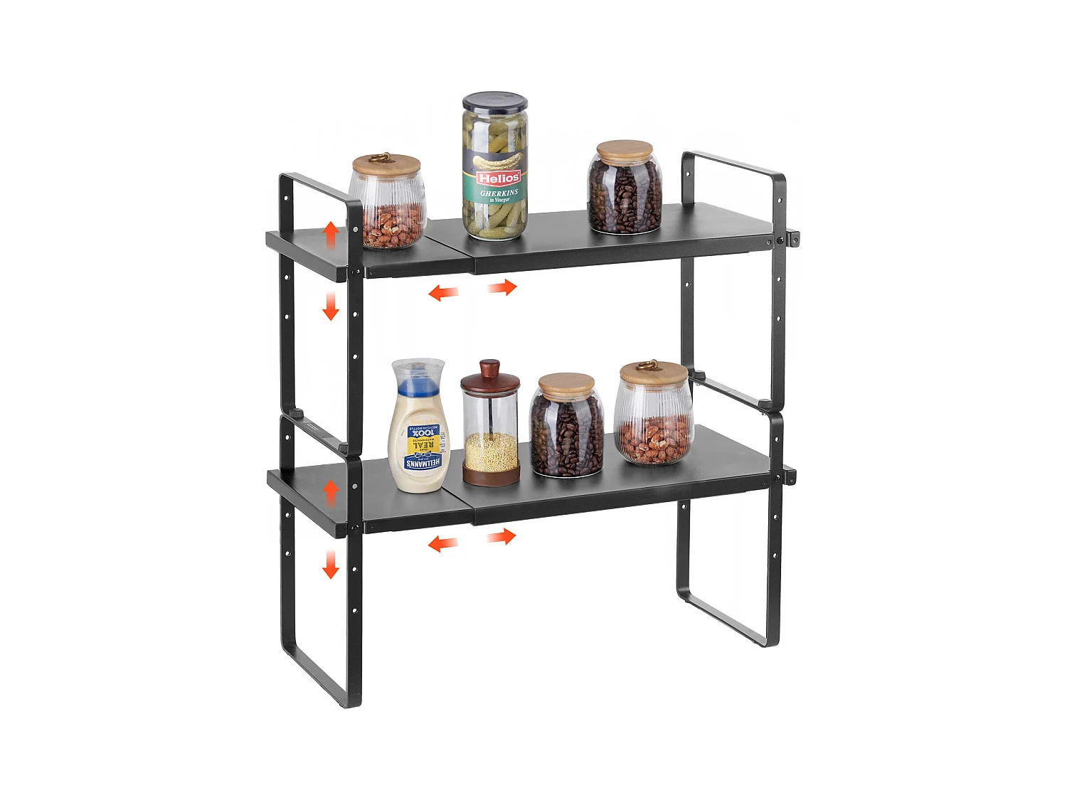 Étagère à Épices SucceBuy 2-Tier en Acier Cabinet Organisateur Étagère pour Le Stockage et L'Organisation des Épices