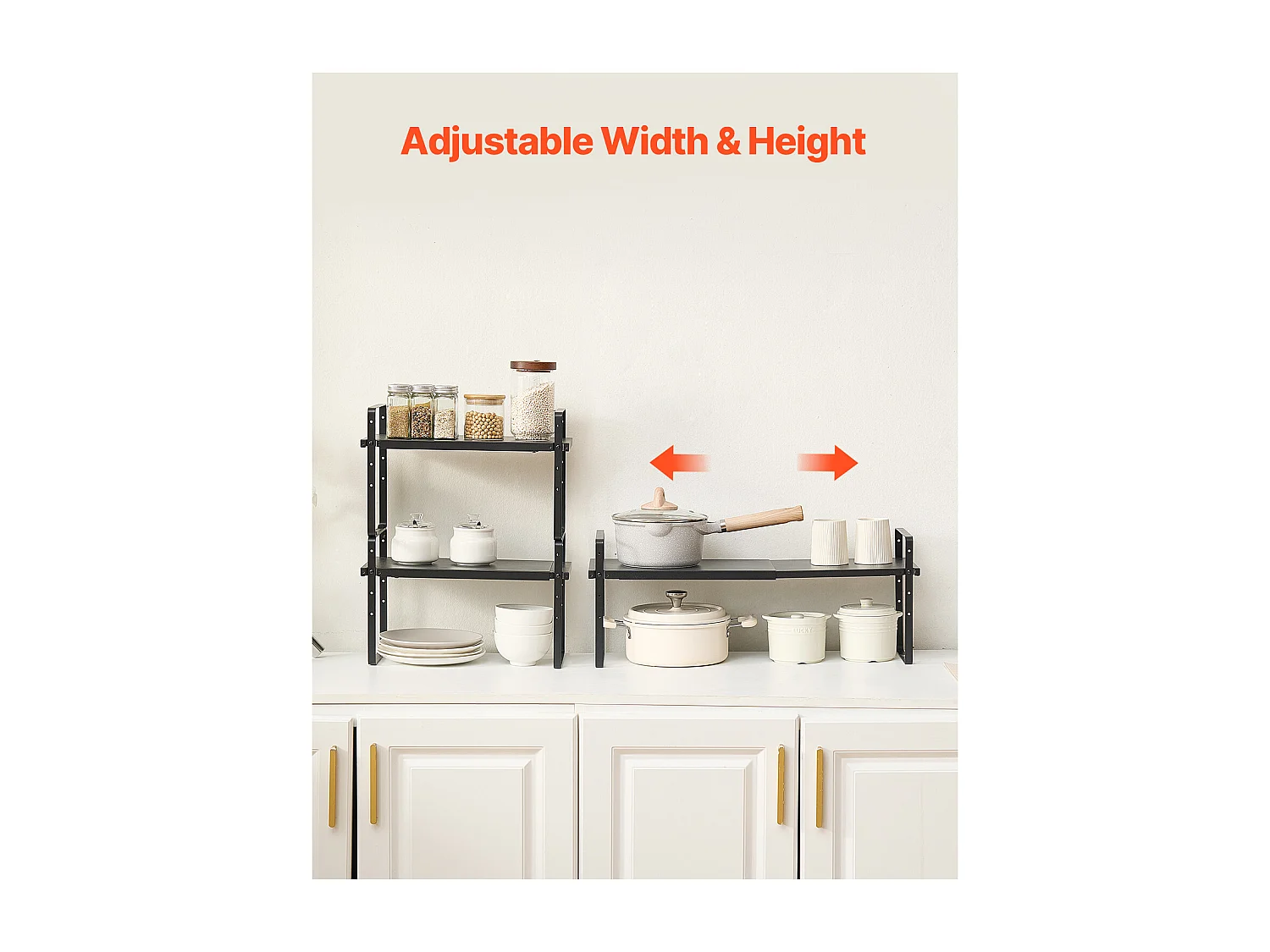 Porta Spezie SucceBuy Ripiano Organizzatore in Acciaio a 2 Ripiani per Armadi e Mobili per Conservare e Organizzare le Spezie