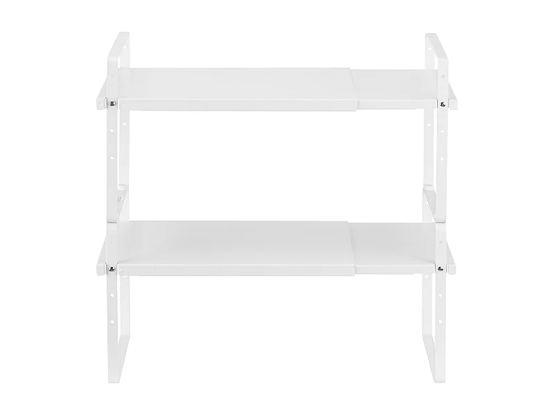 Kruidenrek SucceBuy Kruidenrek met 2 Niveaus, in Hoogte Verstelbaar van 99-180 mm, Stapelbaar Kruidenrek voor op het Aanrecht, Multifunctionele Houder, Wit