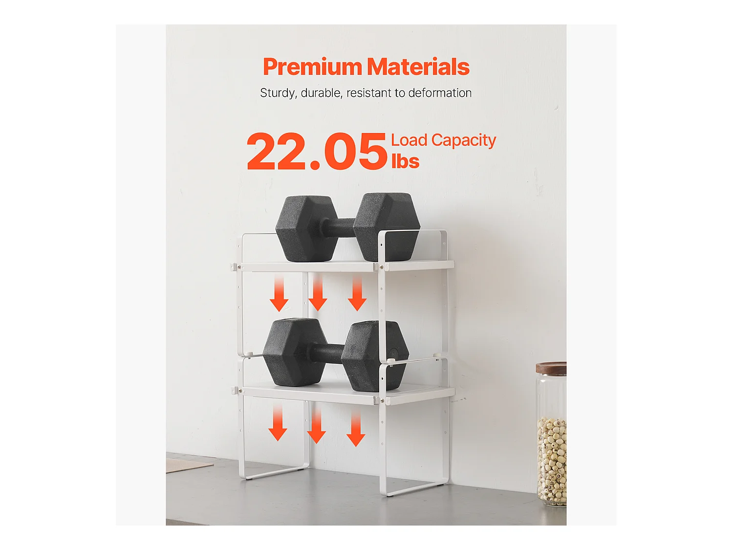 Étagère à Épices SucceBuy Étagère à Épices à 2 Niveaux Ajustable de 99 à 180 mm, Couleur Blanche