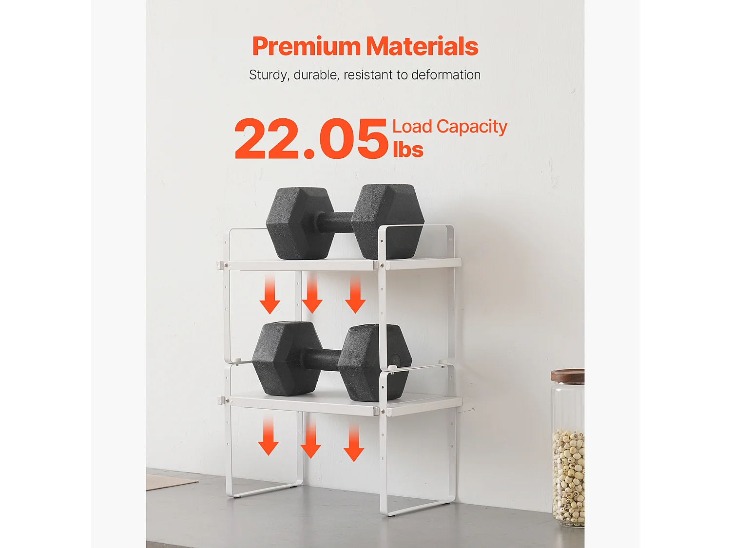 Étagère à Épices SucceBuy Étagère à Épices à 2 Niveaux Ajustable de 99 à 180 mm, Couleur Blanche