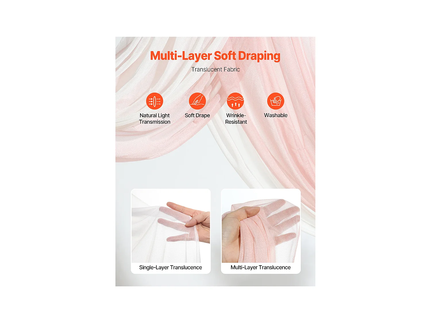 Arche de Mariage SucceBuy Kit de Fleurs Artificielles pour Arche de Mariage - Rose, 2 Fleurs et 2 Rideaux