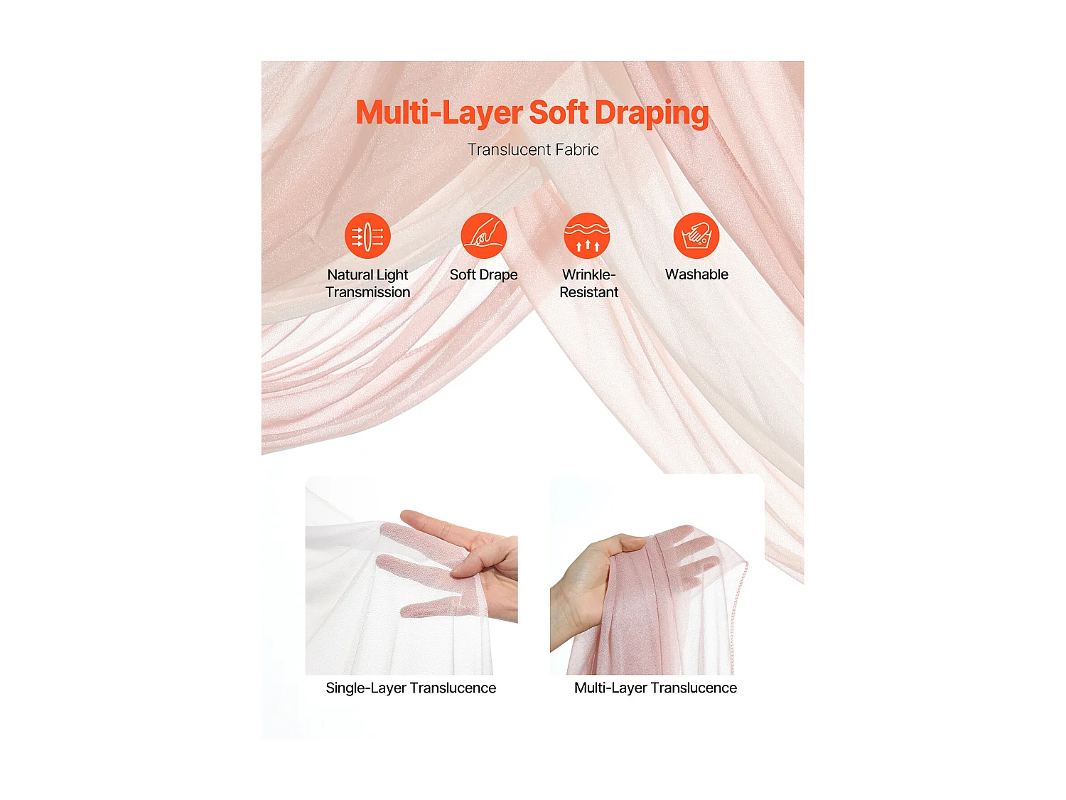 Arche de Mariage SucceBuy Kit de Fleurs Artificielles pour Arche de Mariage - Rose, 2 Fleurs et 3 Rideaux