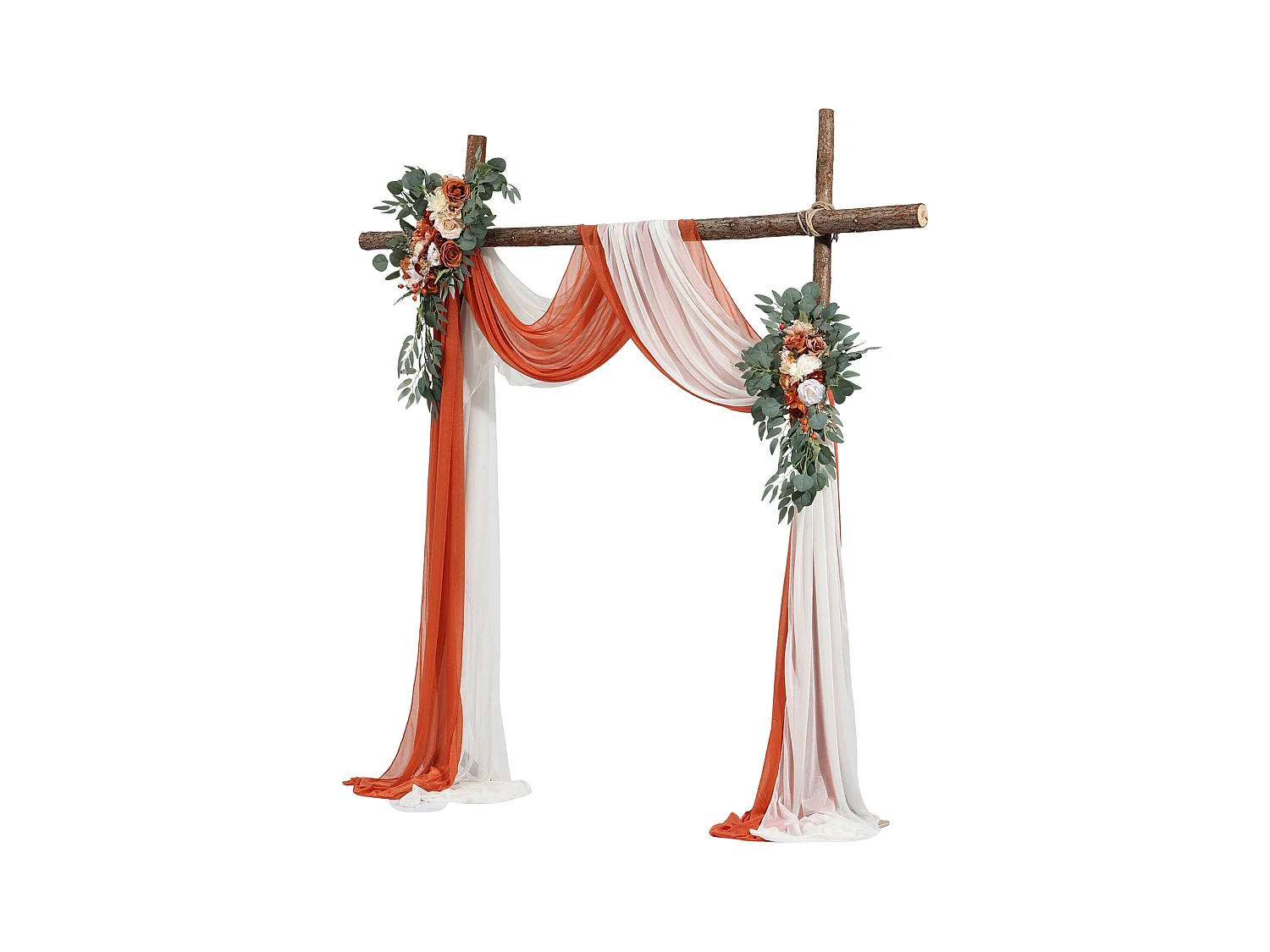 Arche de Mariage SucceBuy Kit de Fleurs Artificielles pour Arche de Mariage Orange, 2 Fleurs et 2 Rideaux