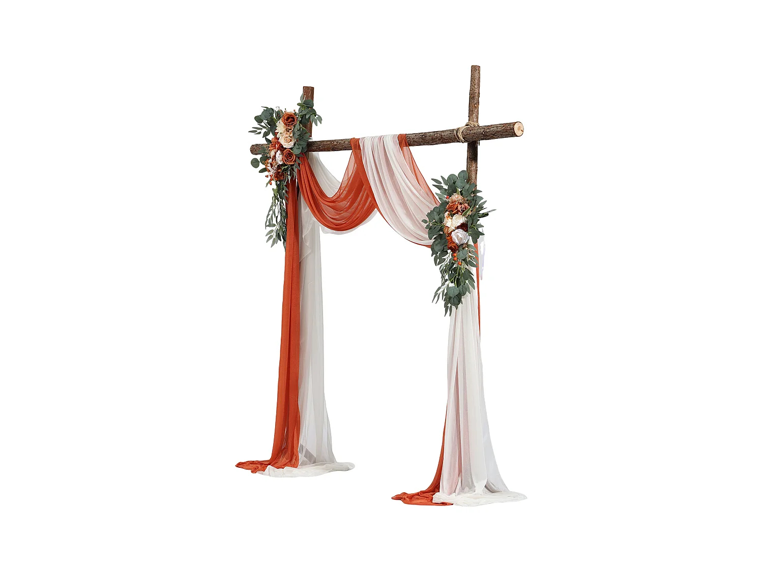 Arche de Mariage SucceBuy Kit de Fleurs Artificielles pour Arche de Mariage Orange, 2 Fleurs et 2 Rideaux