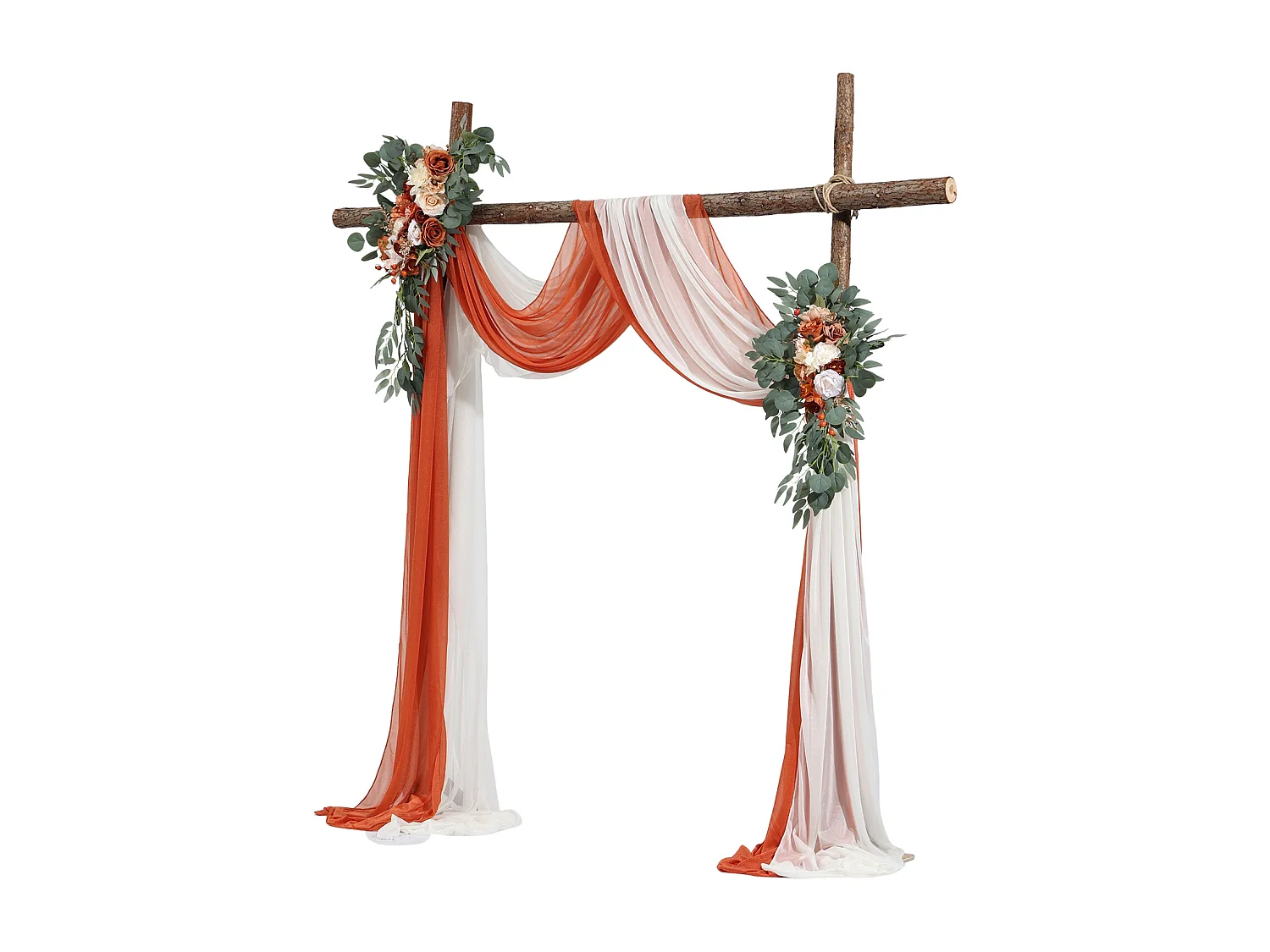 Arche de Mariage SucceBuy Kit de Fleurs Artificielles pour Arche de Mariage Orange, 2 Fleurs et 2 Rideaux