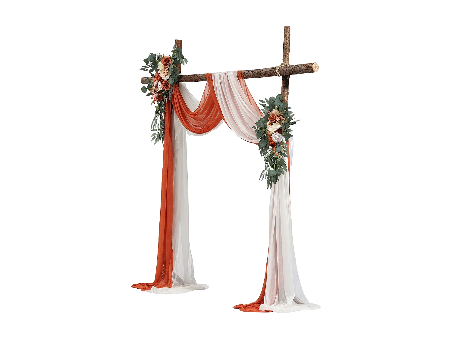 Arche de Mariage SucceBuy Kit de Fleurs Artificielles pour Arche de Mariage Orange, 2 Fleurs et 2 Rideaux