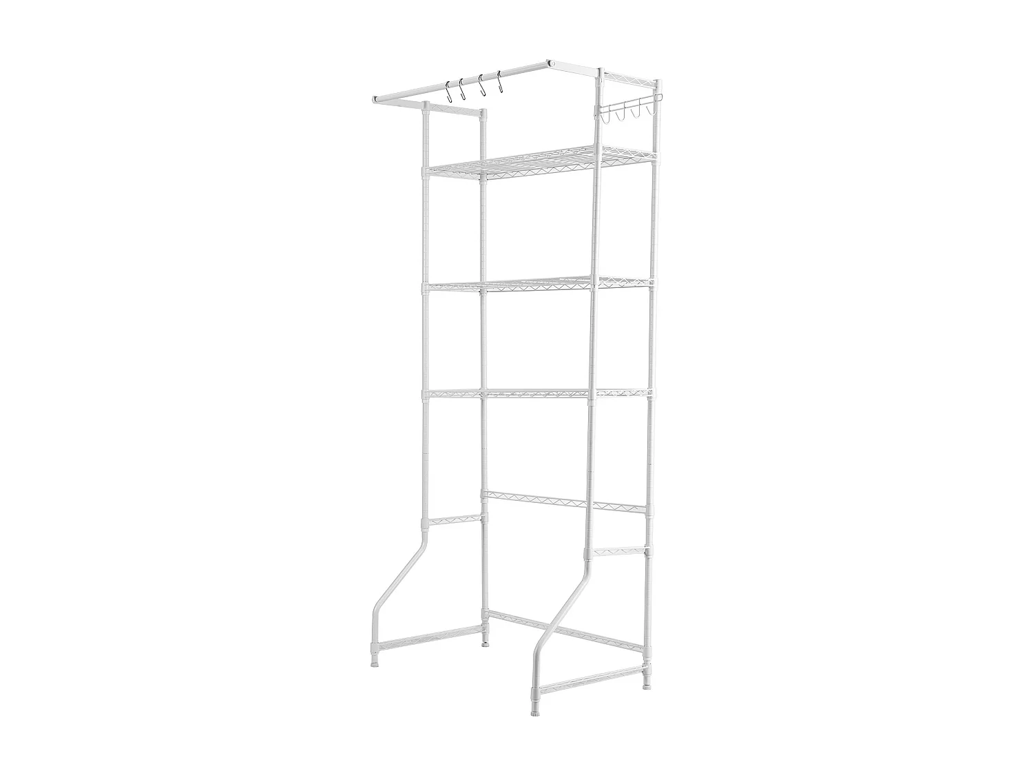 Półka na Pralkę SucceBuy Stojak do Przechowywania Pralek i Suszarek, Pojedynczy Poziom, 3-Poziomowa Półka, Biały