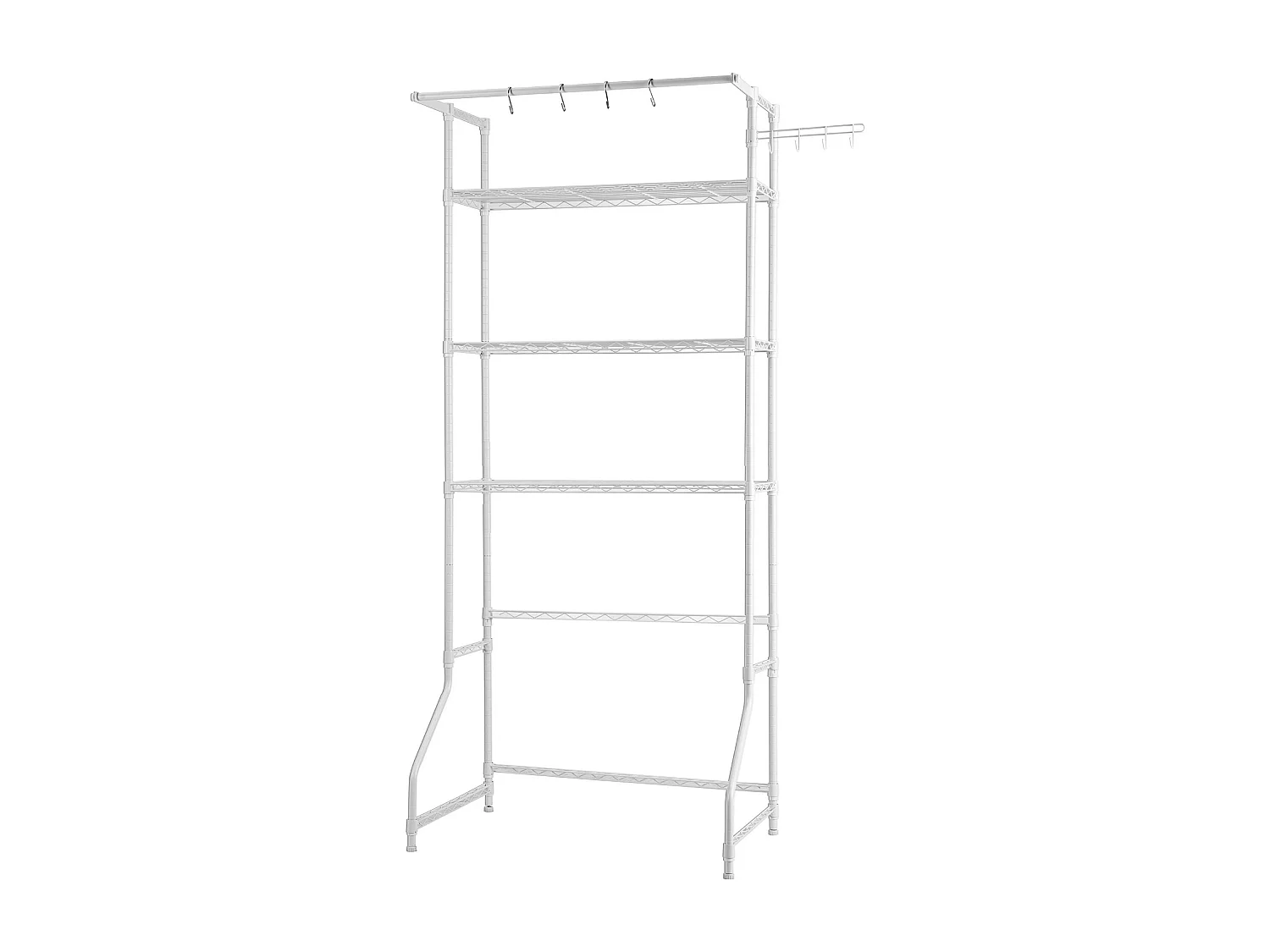 Półka na Pralkę SucceBuy Stojak do Przechowywania Pralek i Suszarek, Pojedynczy Poziom, 3-Poziomowa Półka, Biały