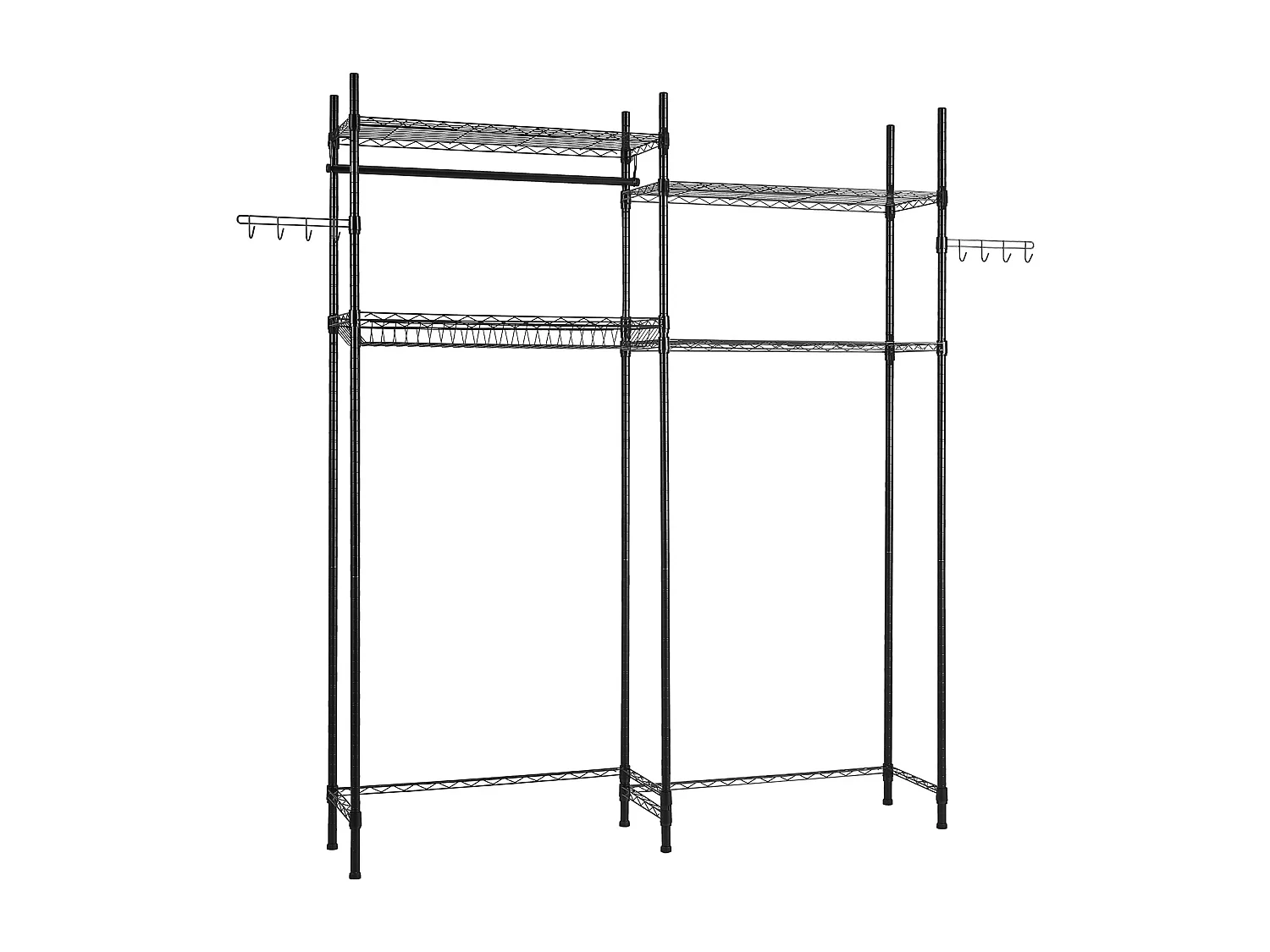 Półka na Pralkę SucceBuy 4-Poziomowy Stojak do Przechowywania Pralek i Suszarek, Czarny