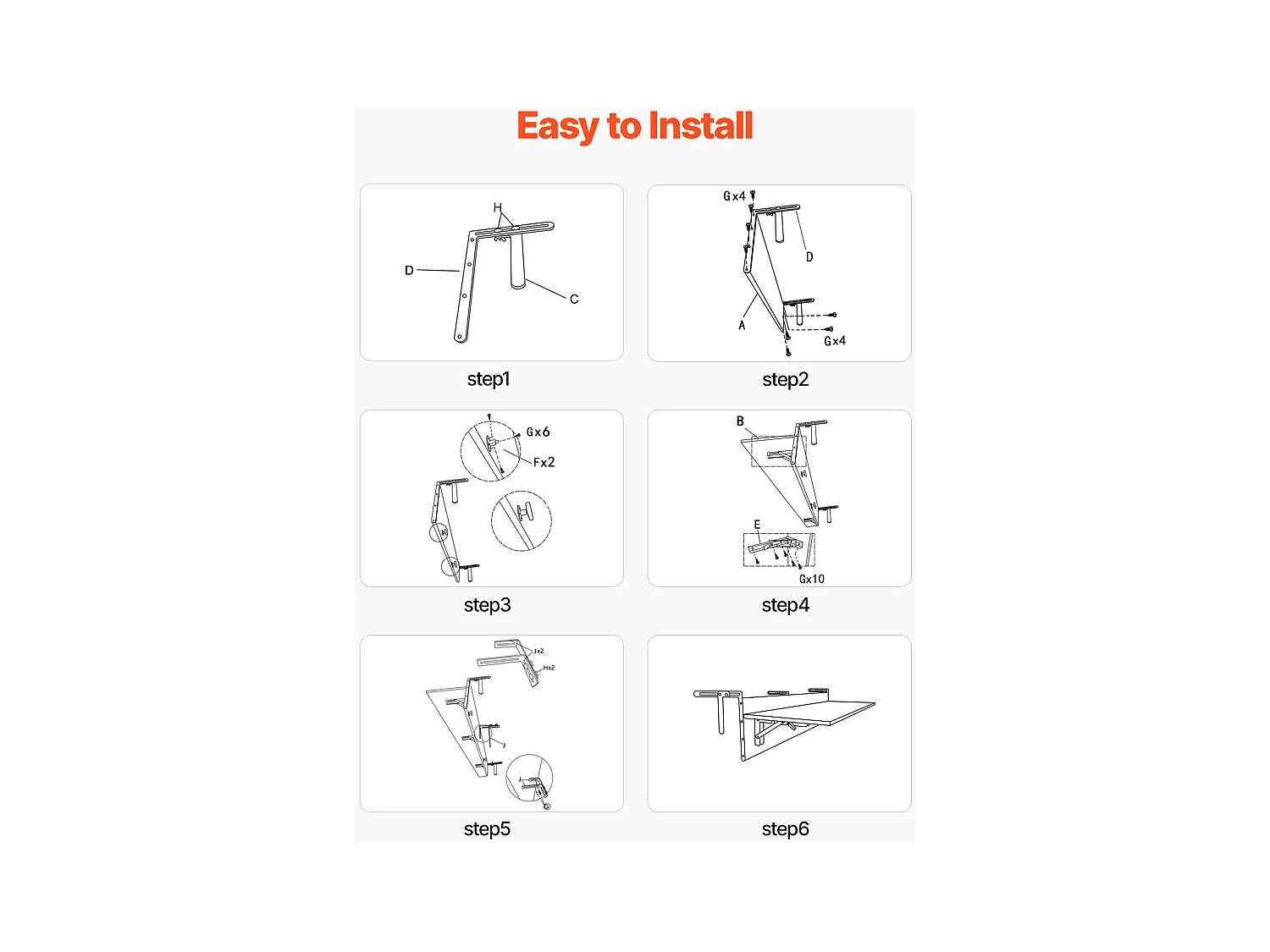 Table Suspendue SucceBuy 30 x 122cm Garde Corps de Patio Extérieur Pliable, Capacité de Charge de 23kg, pour Patio et Terrasse en Extérieur
