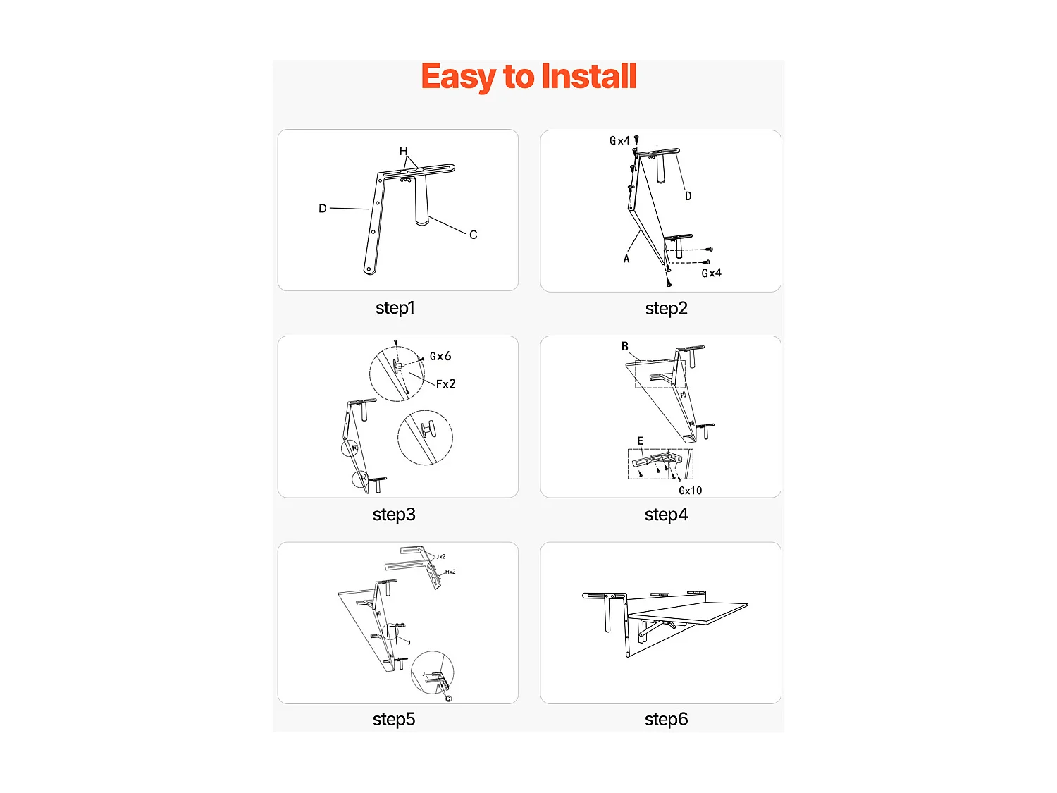 Table Suspendue SucceBuy 30 x 122cm Garde Corps de Patio Extérieur Pliable, Capacité de Charge de 23kg, pour Patio et Terrasse en Extérieur