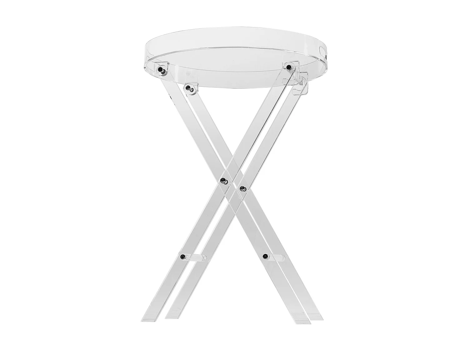Table Pliante SucceBuy en Acrylique avec Pieds en X, Table d'Appoint pour Café, Boissons, Collations dans le Salon, la Chambre, le Bureau