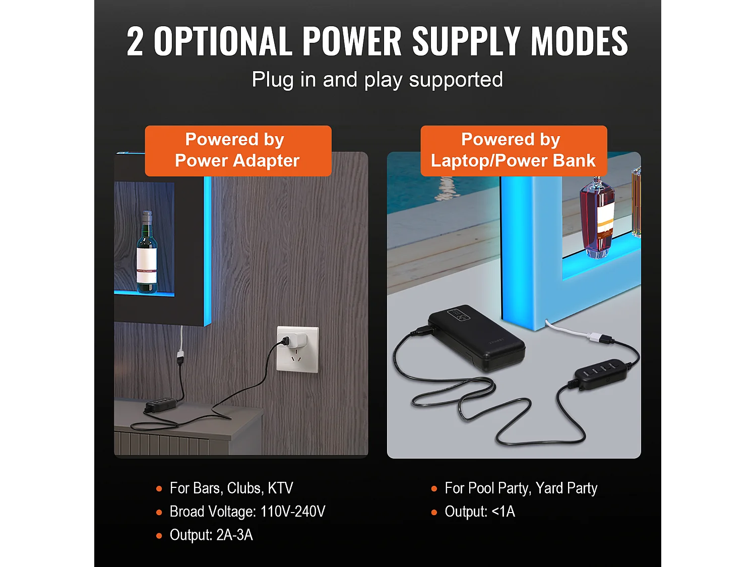 Étagère d'Affichage SucceBuy pour Bouteilles d'Alcool Éclairée par LED, 121 cm, Contrôle RF et Application