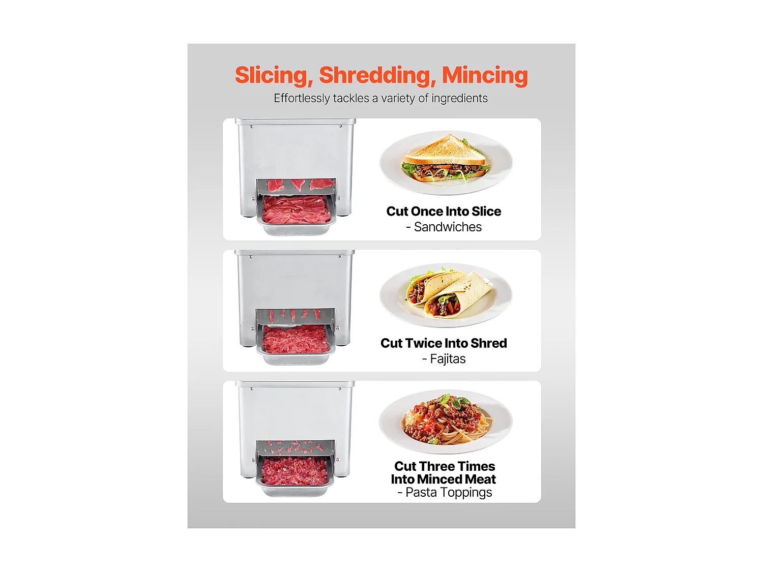 Trancheur SucceBuy Hachoir à Viande électrique 550 W, Trancheuse à Viande Professionnelle pour la Découpe des Aliments