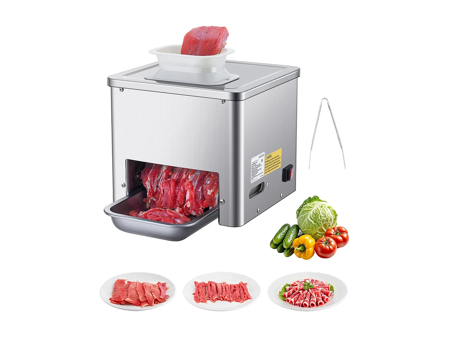 Trancheur SucceBuy Hachoir à Viande électrique 550 W, Trancheuse à Viande Professionnelle pour la Découpe des Aliments