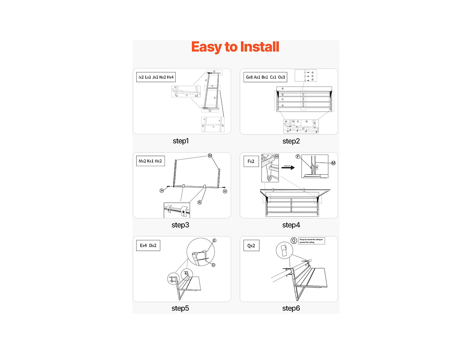Table Suspendue SucceBuy pour Balcon 38 x 99cm avec Balustrade Réglable pour Patio Extérieur