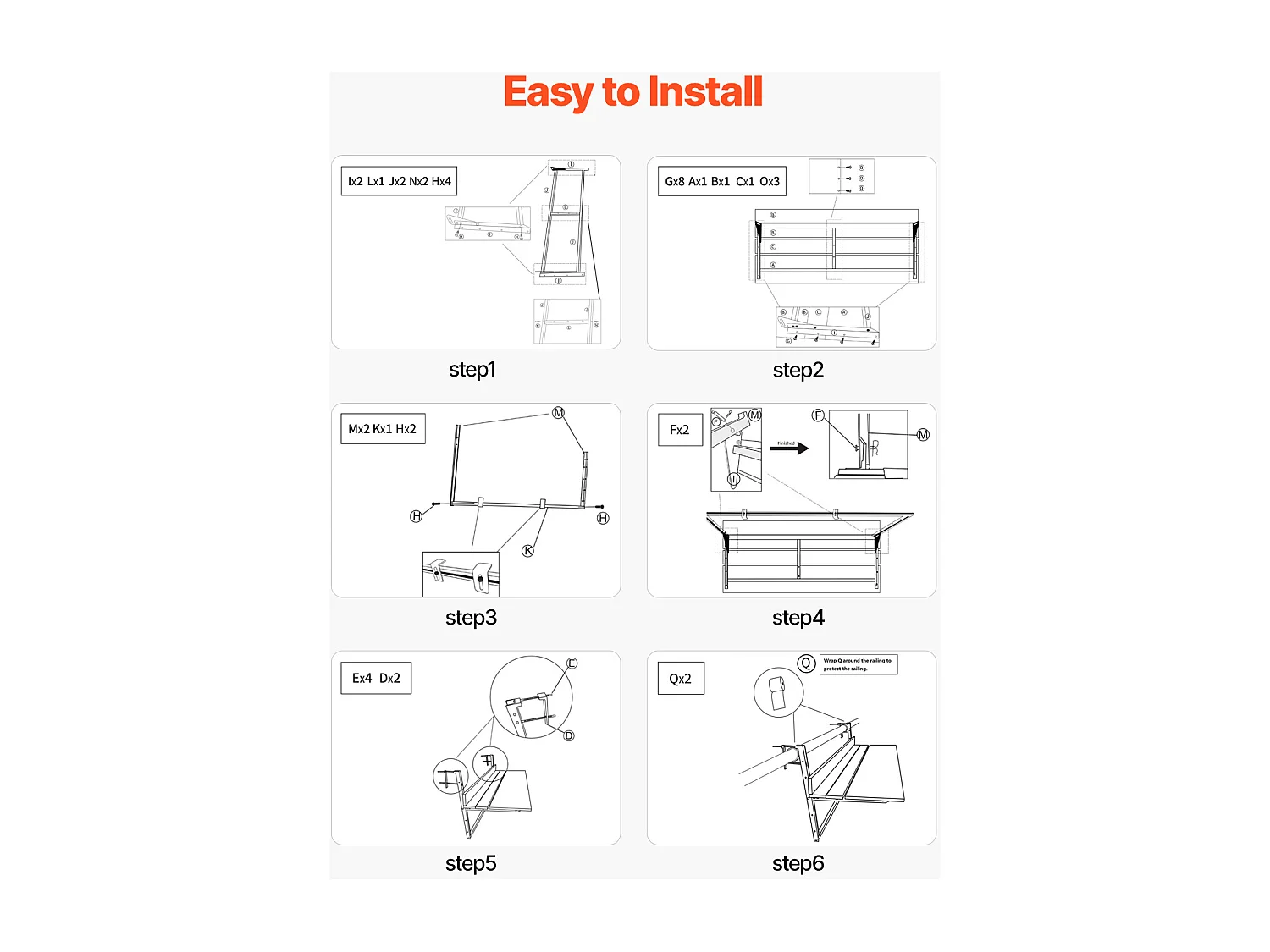 Table Suspendue SucceBuy pour Balcon 38 x 99cm avec Balustrade Réglable pour Patio Extérieur