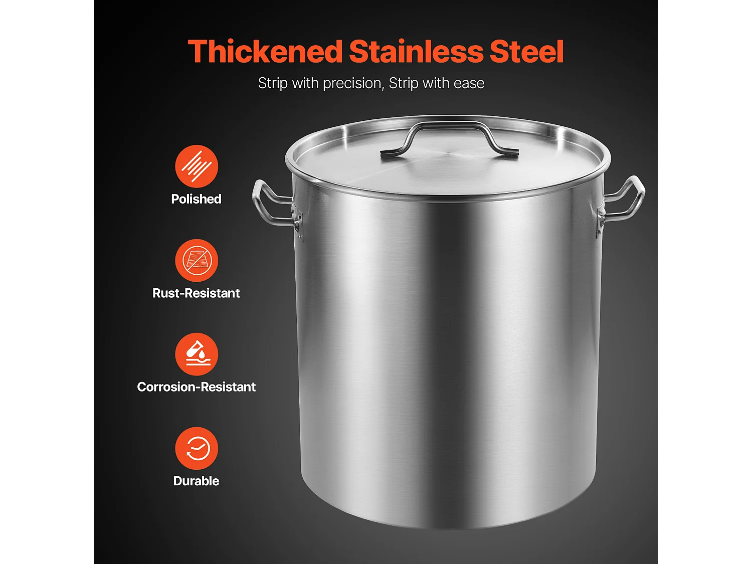 Marmite en Acier Inoxydable SucceBuy, 60,5 L, avec Couvercle à Panier pour la Cuisson