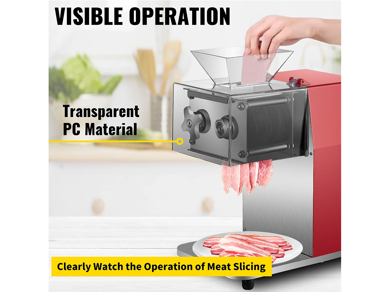 Affettatrice SucceBuy Affettatrice per Carne Pesante 250 kg/h 850 W Taglio 3,5 mm