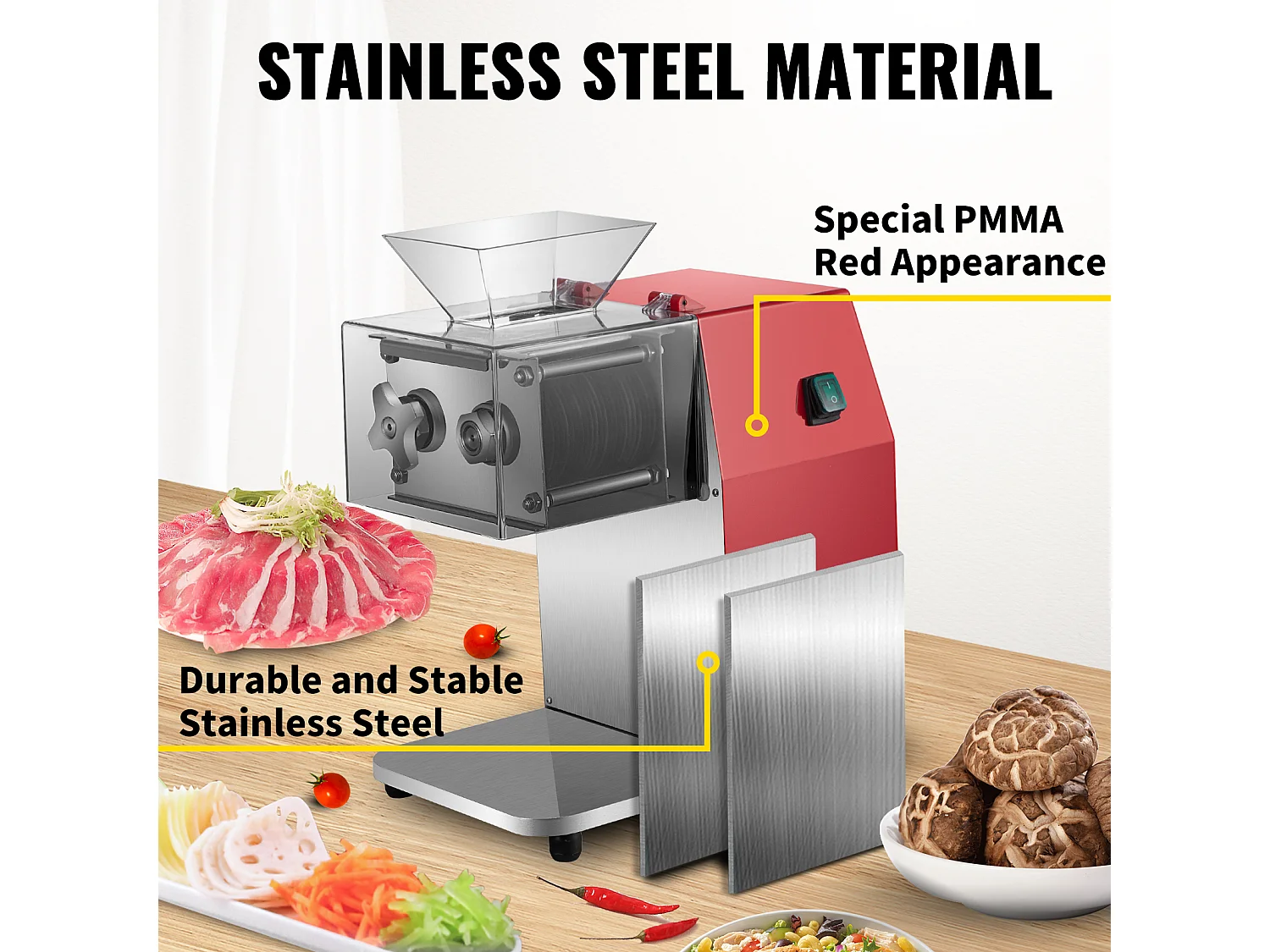 Affettatrice SucceBuy Affettatrice per Carne Pesante 250 kg/h 850 W Taglio 3,5 mm