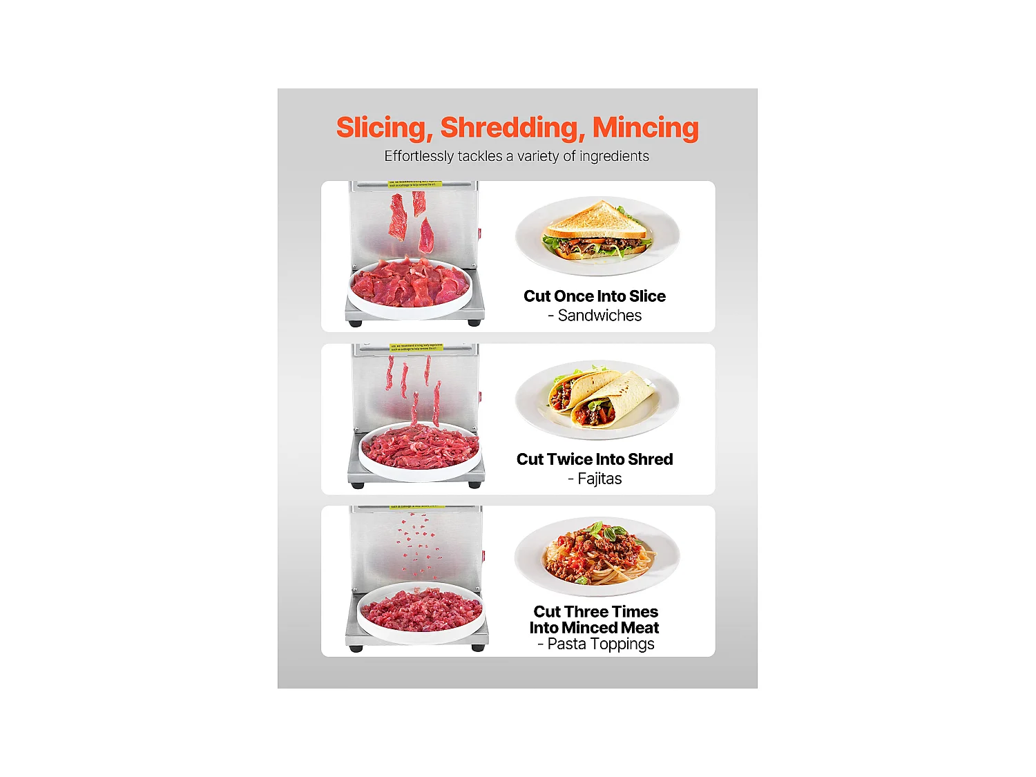 Trancheuse à Viande électrique SucceBuy 850 W, Appareil de Découpe Professionnel