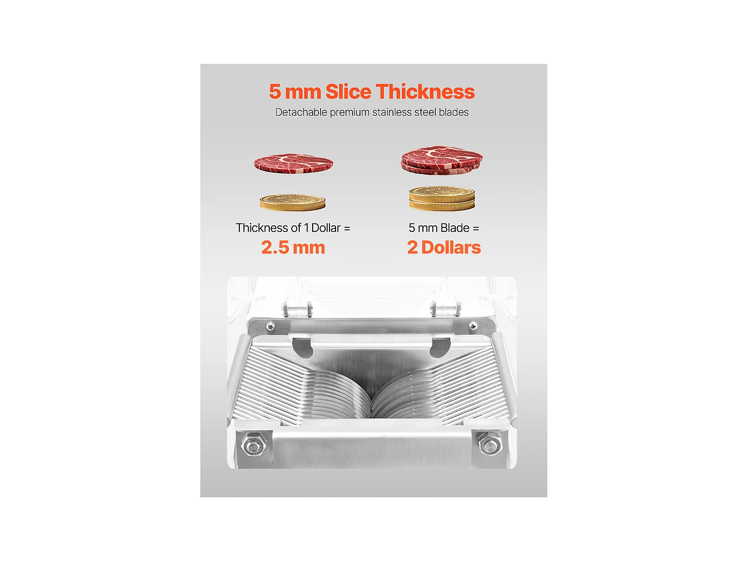 Trancheuse à Viande électrique SucceBuy 850 W, Appareil de Découpe Professionnel