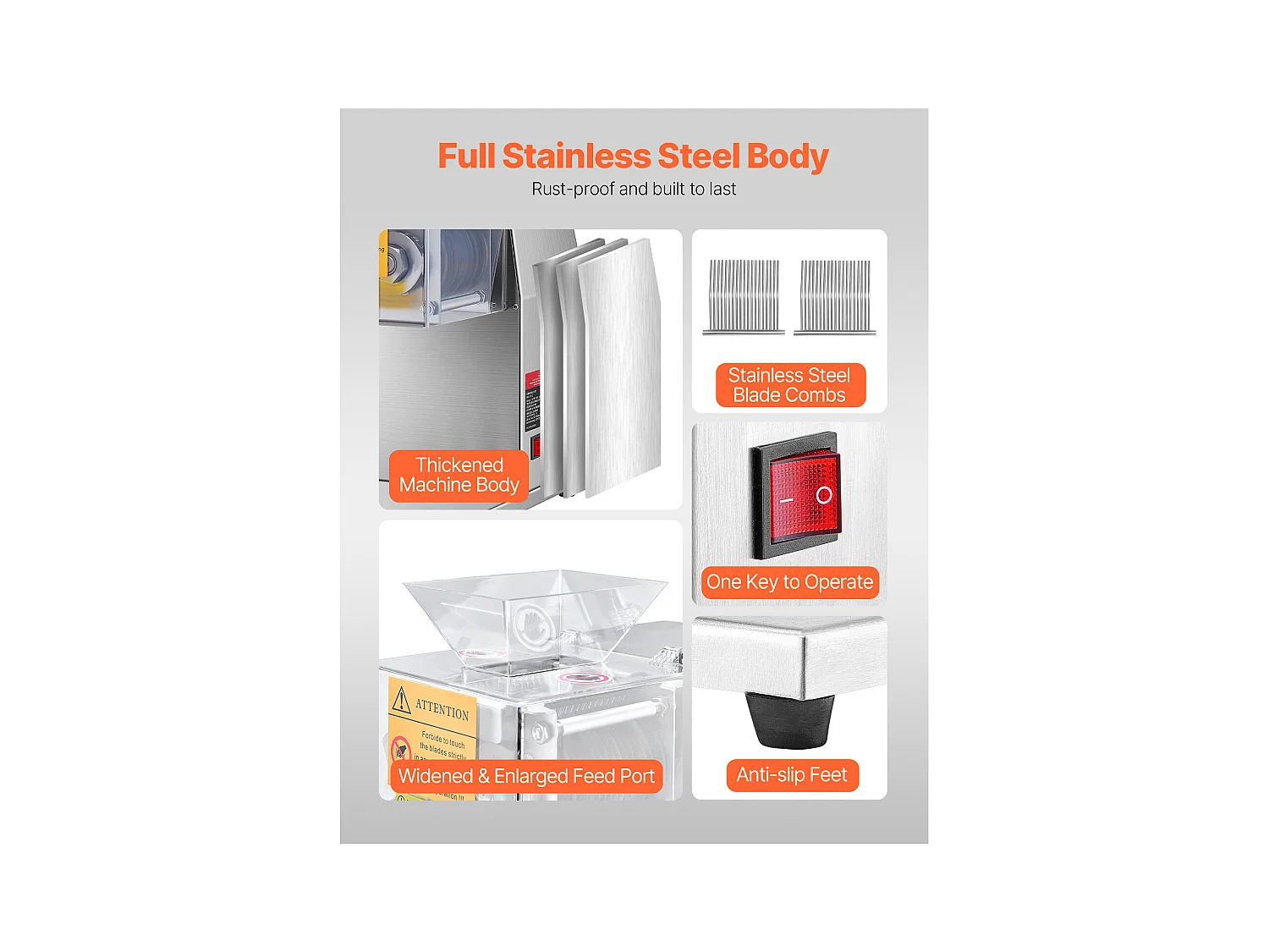 Trancheuse à Viande électrique SucceBuy 850 W, Appareil de Découpe Professionnel