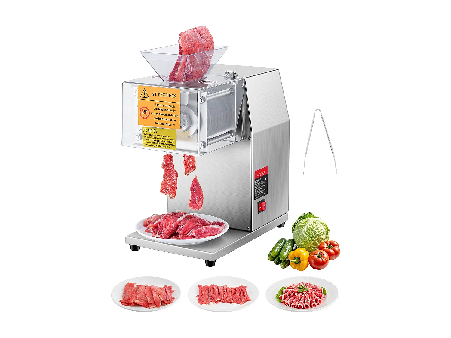 Trancheuse à Viande électrique SucceBuy 850 W, Appareil de Découpe Professionnel