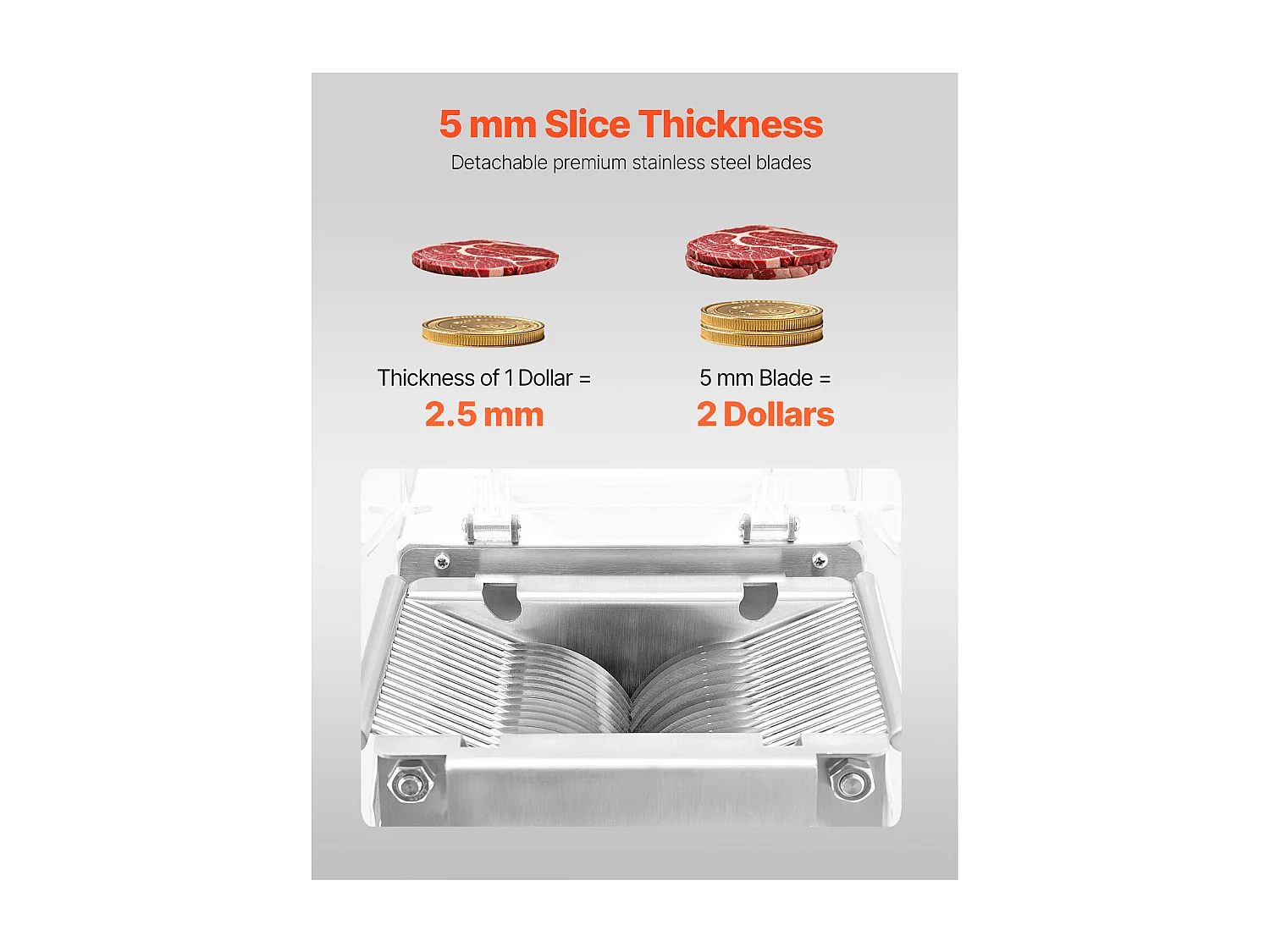 Trancheuse à Viande électrique SucceBuy 850 W, Appareil de Découpe Professionnel