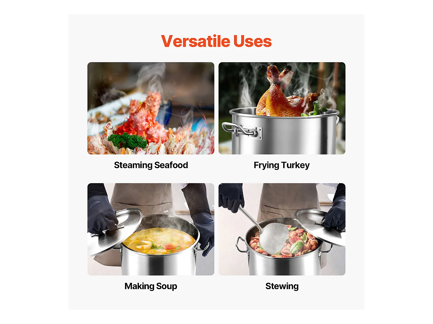 Edelstahlkochtopf SucceBuy, 50,1 l, mit Deckel und Griff