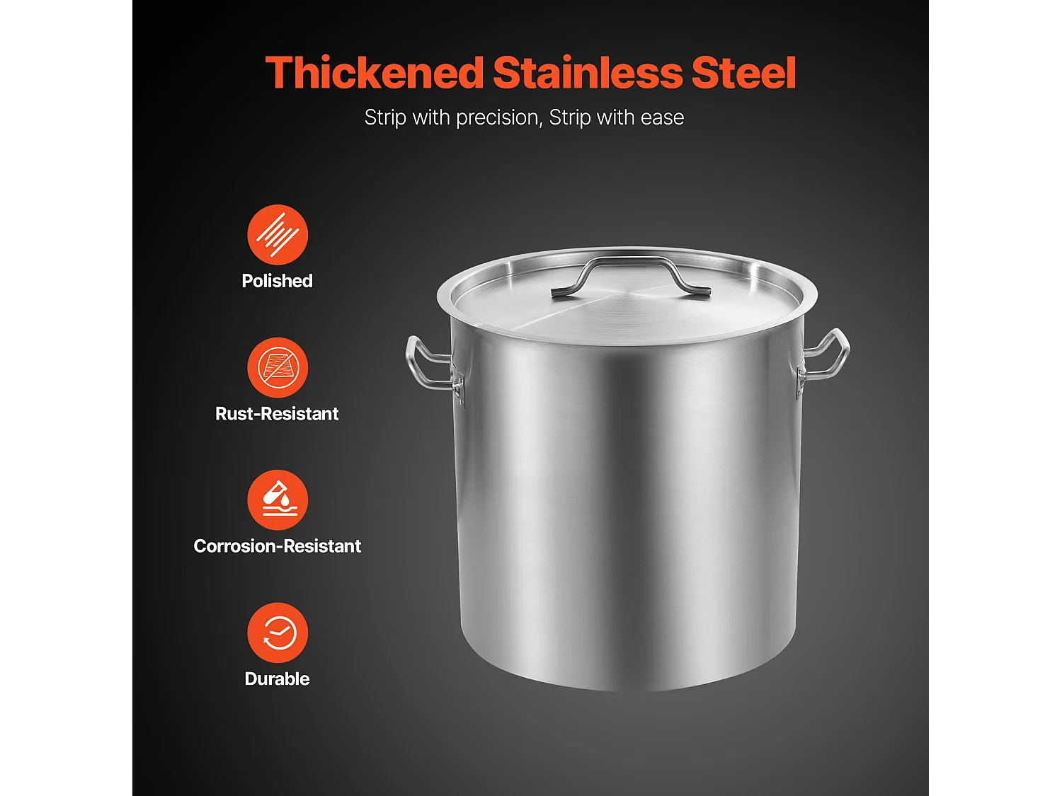 Roestvrijstalen Kookpot SucceBuy, 50,1 l, met Deksel en Handvat