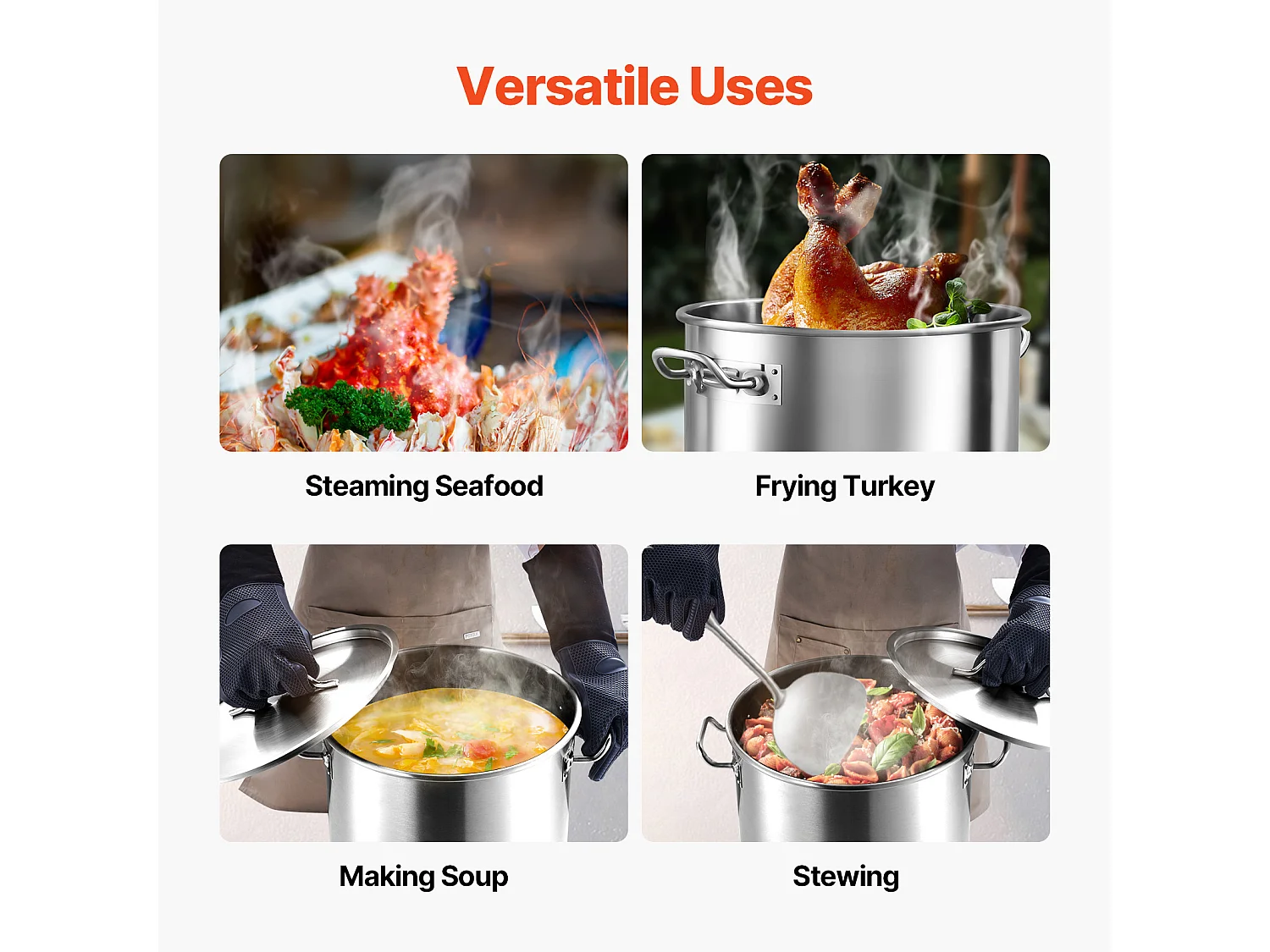 Roestvrijstalen Kookpot SucceBuy, 50,1 l, met Deksel en Handvat