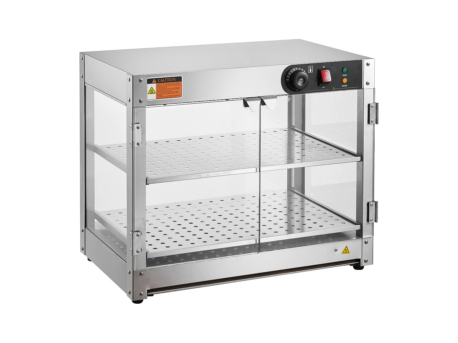 Vitrine Chauffante SucceBuy Commercial à 2 Niveaux avec Éclairage pour Pizza, Contrôle de la Température de 30 ℃ à 85 ℃