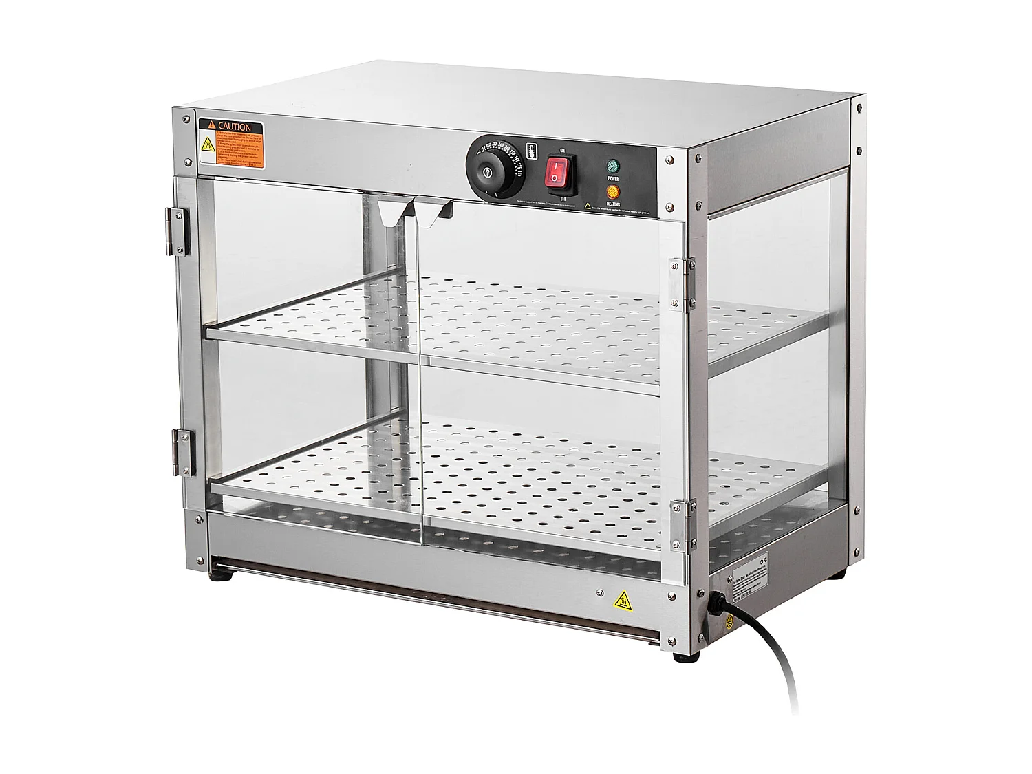 Vitrine Chauffante SucceBuy Commercial à 2 Niveaux avec Éclairage pour Pizza, Contrôle de la Température de 30 ℃ à 85 ℃