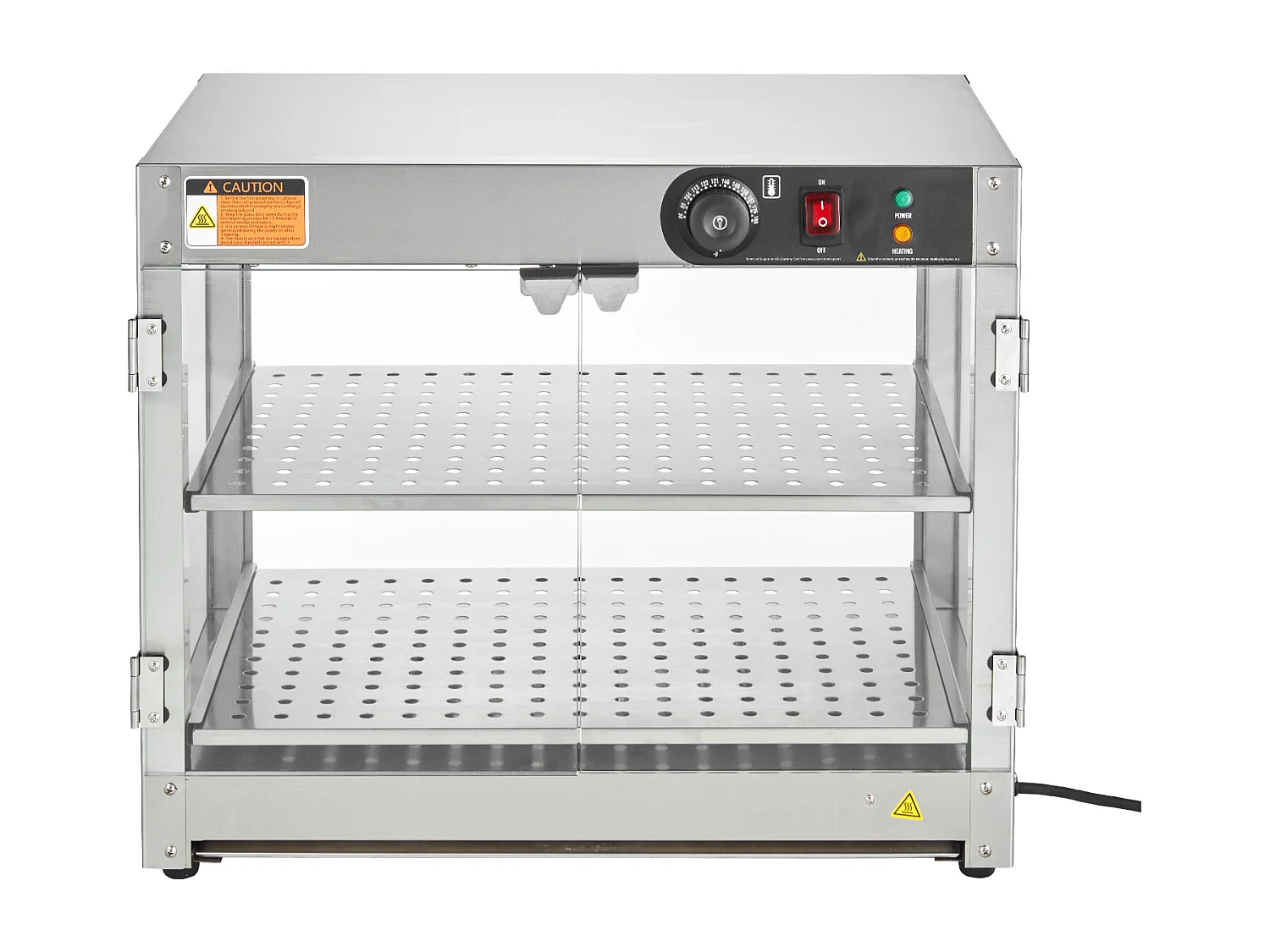 Vitrine Chauffante SucceBuy Commercial à 2 Niveaux avec Éclairage pour Pizza, Contrôle de la Température de 30 ℃ à 85 ℃