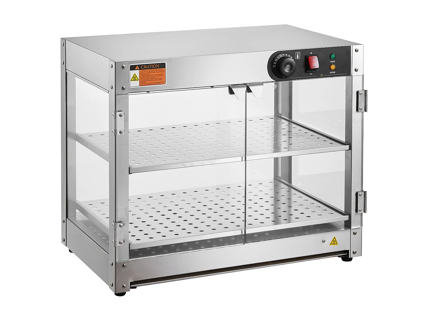 Vitrine Chauffante SucceBuy Commercial à 2 Niveaux avec Éclairage pour Pizza, Contrôle de la Température de 30 ℃ à 85 ℃