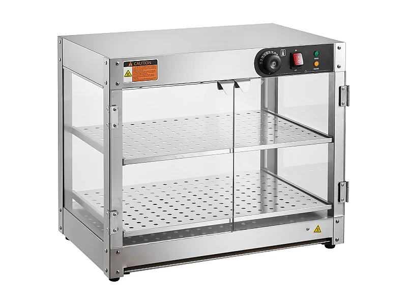 Commerciale 2-niveau Verwarmde Vitrine SucceBuymet Verlichting voor Pizza, Temperatuurregeling van 30 ℃ tot 85 ℃